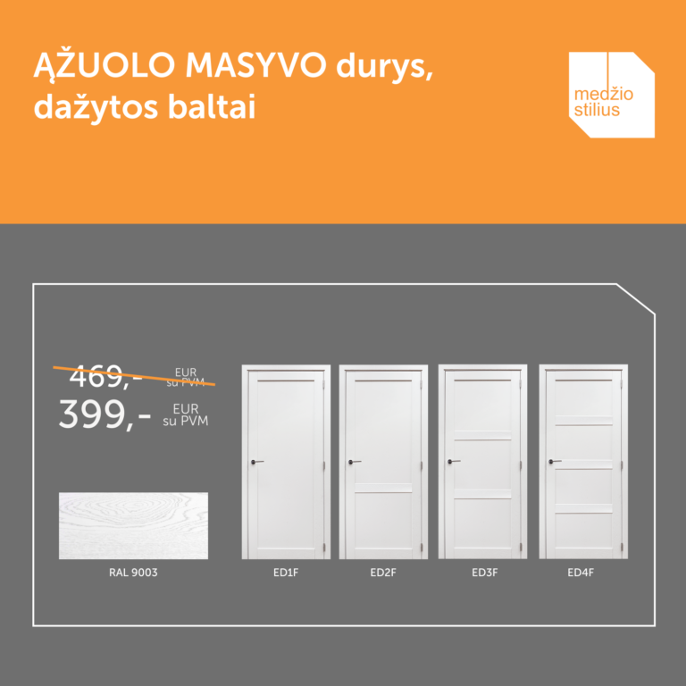 medines durys akcija RAL-9003 Medzio stilius FB