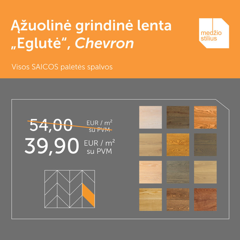 medines grindys chevron Eglute 45 Medzio stilius
