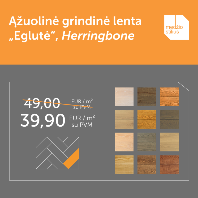 medines grindys Eglute 90 Herringbone Medzio stilius FB