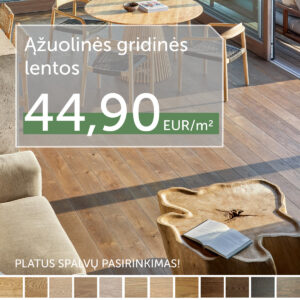 Populiarus pasirinkimas! Ąžuolinės grindinės lentos 44,90 Eur/m²