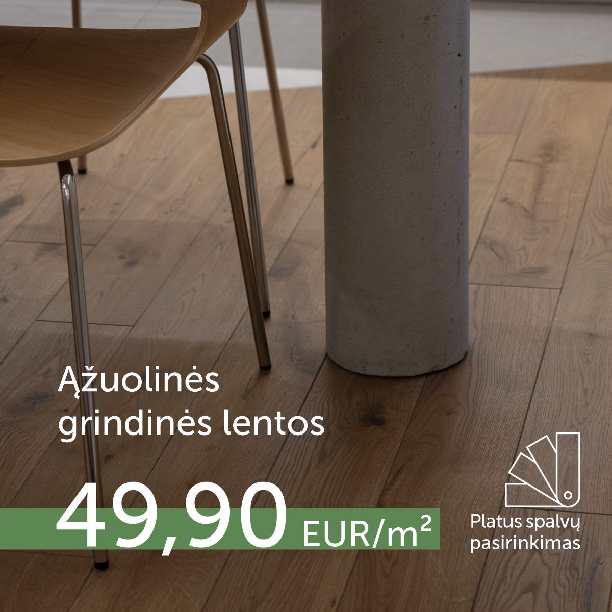 Spalvų pasirinkimas! Ąžuolinės grindinės lentos