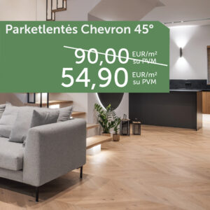 Chevron 45° parketas  54,90 Eur/m²