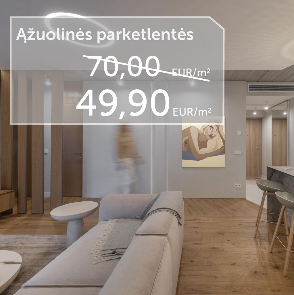 Ąžuolinės parketlentės 49,90 Eur/m²