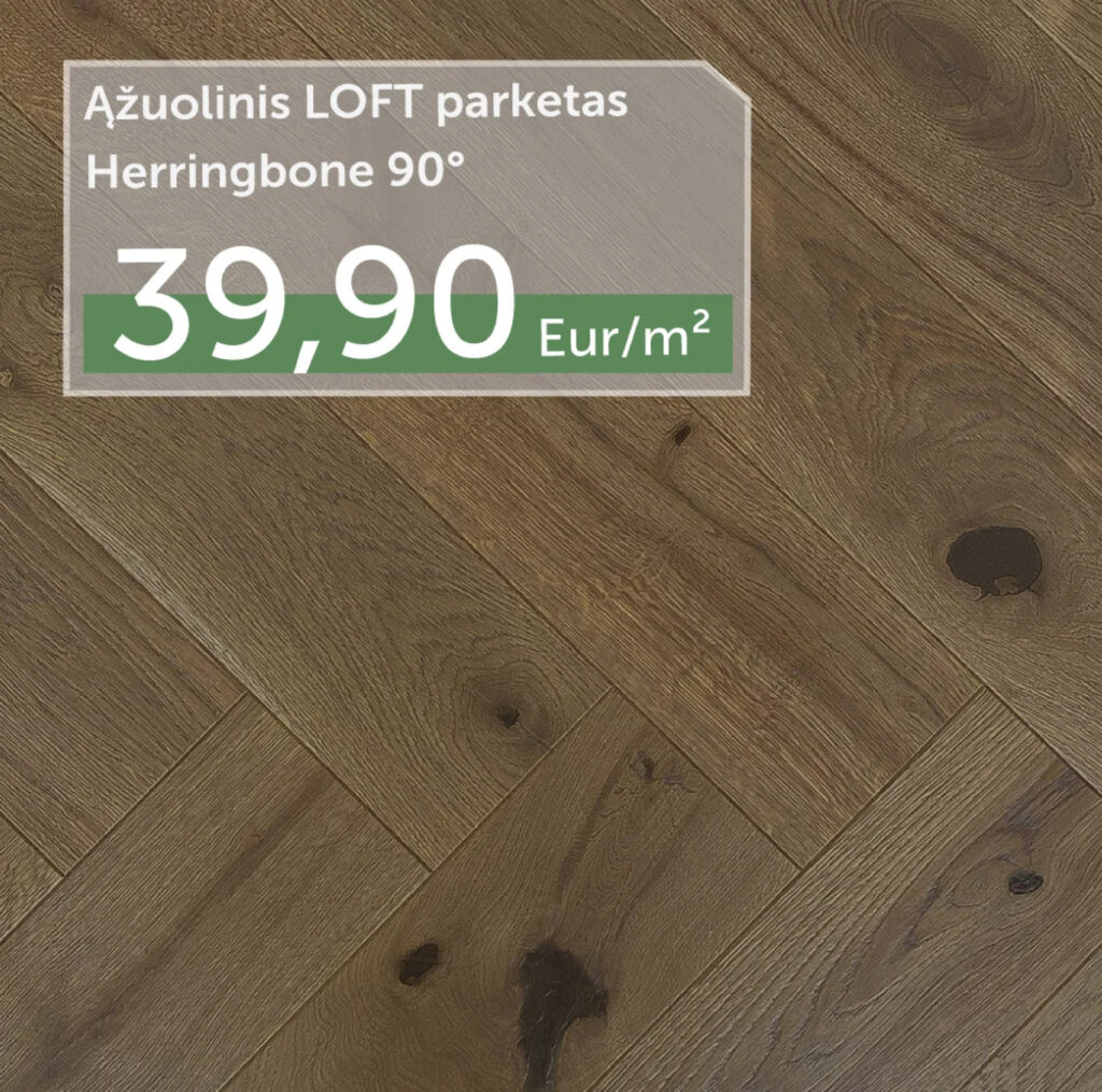 Klasikinis Herringbone 90° LOFT parketas!