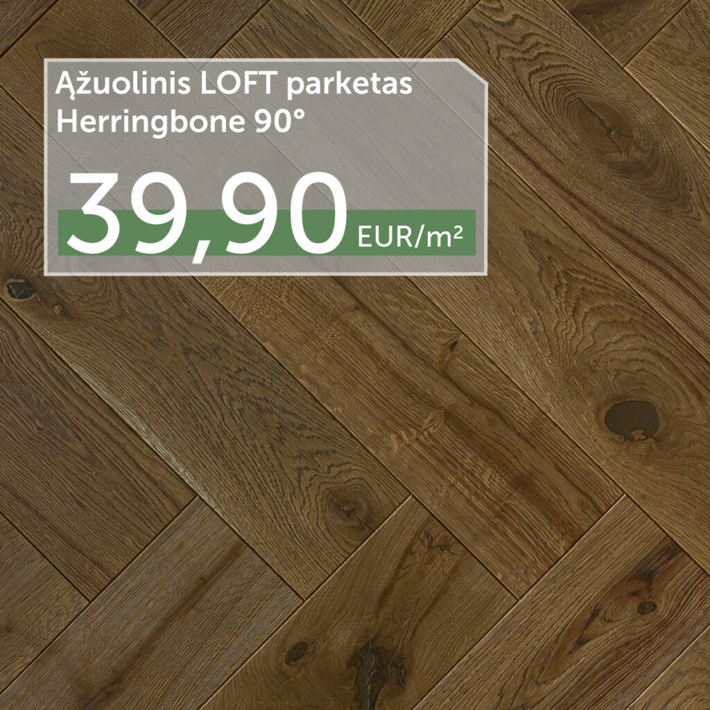 Klasikinis Herringbone 90° LOFT parketas!