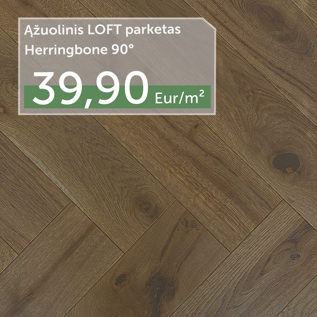 Klasikinis Herringbone 90° LOFT parketas!