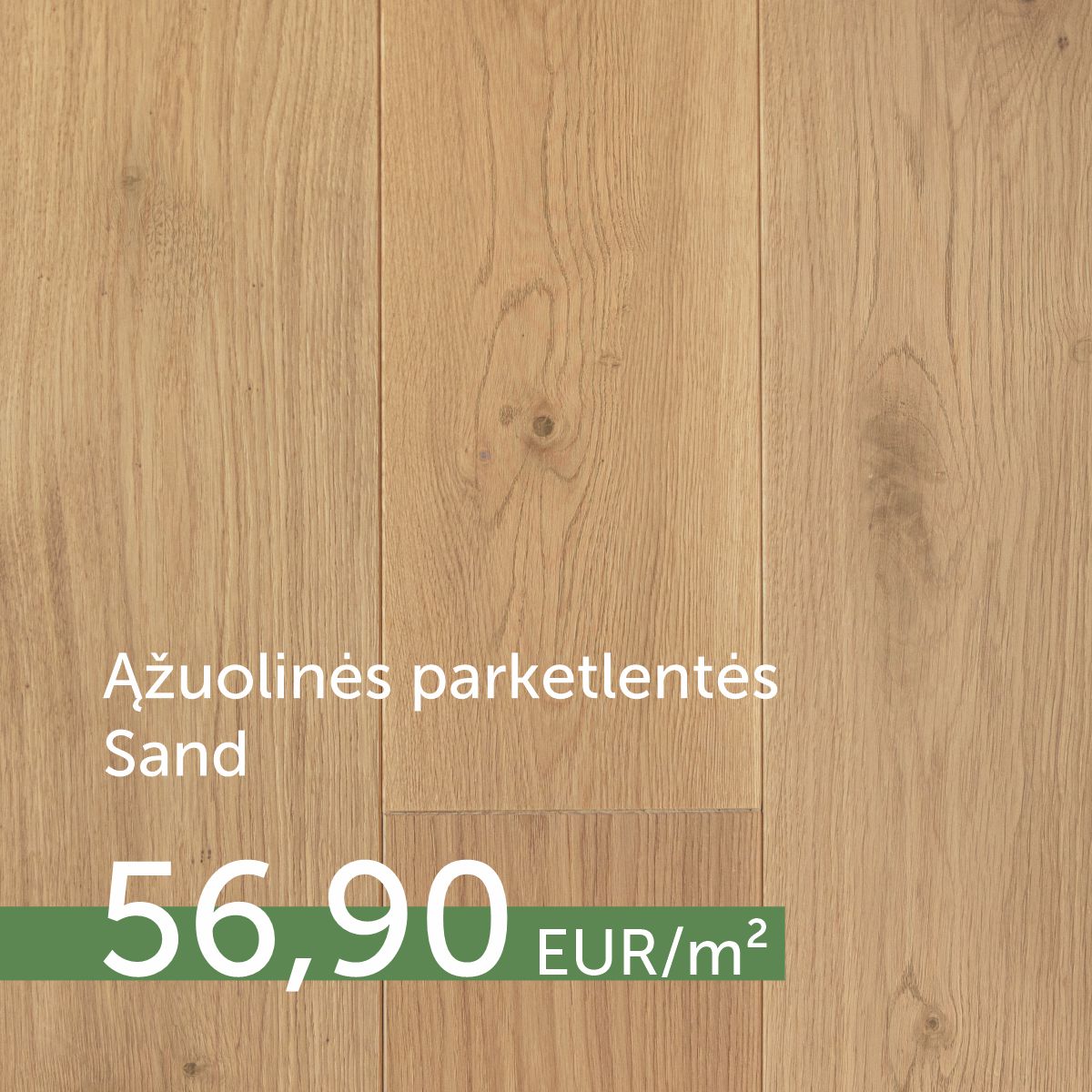 Sand spalvos ąžuolinės grindinės lentos