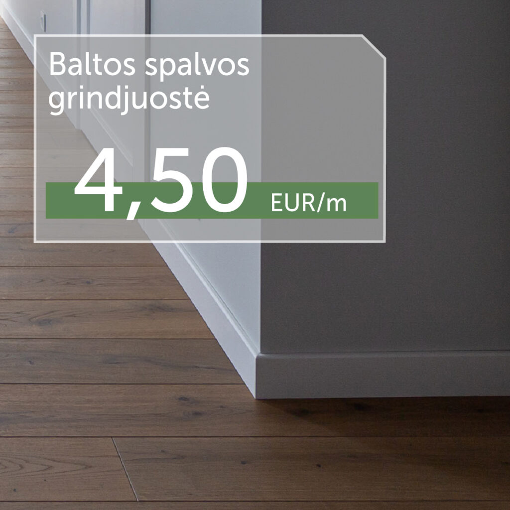 Baltos spalvos grindjuostė 12×68 mm