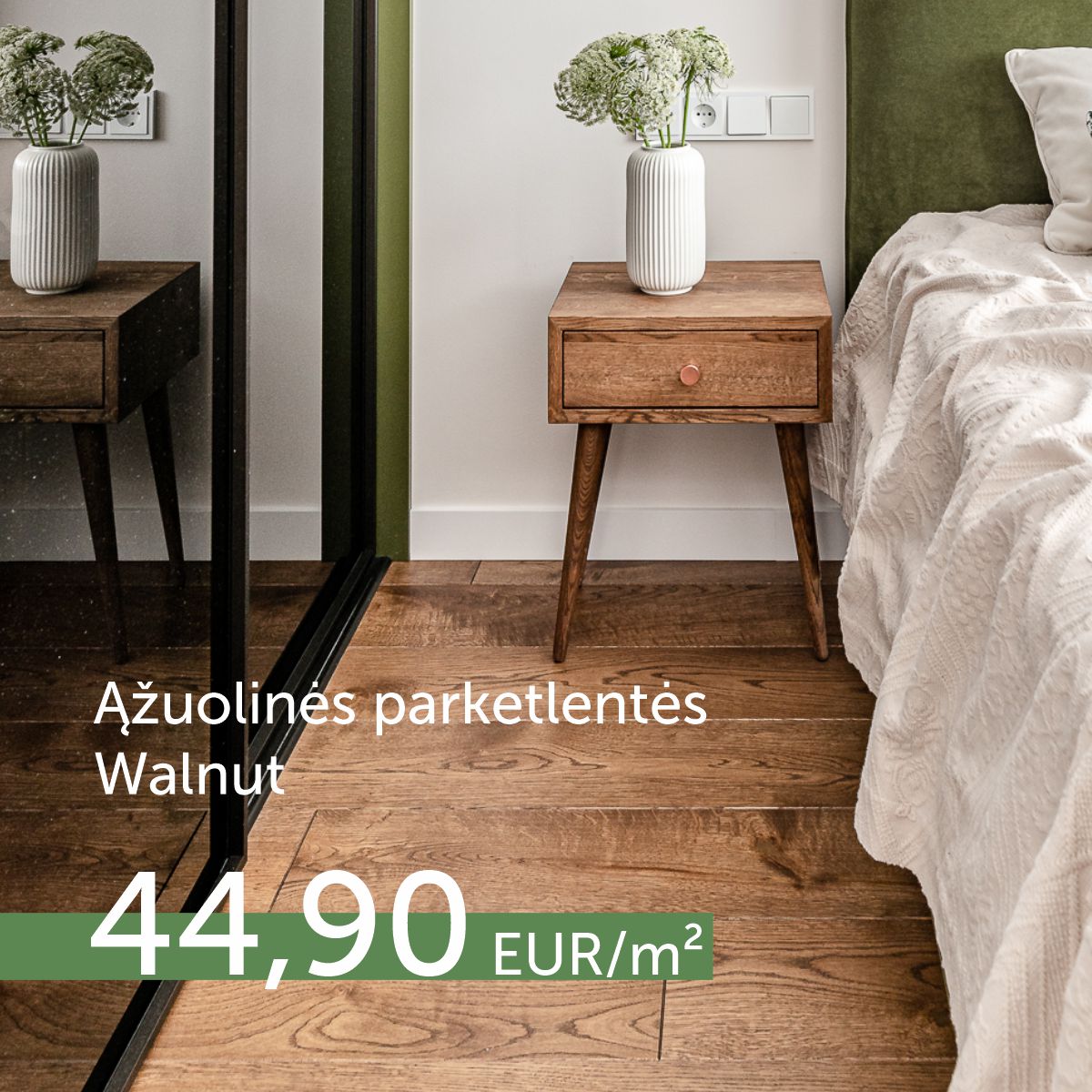 Riešuto spalvos ąžuolinės grindinės lentos