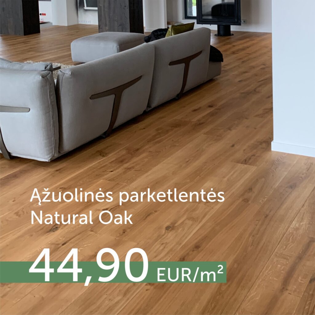 Natural Oak spalvos ąžuolinės grindinės lentos