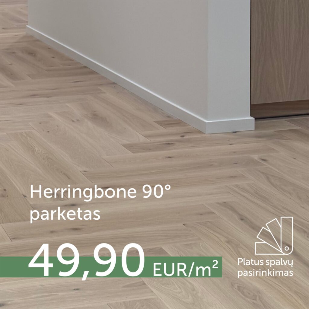 Spalvų pasirinkimas! Herringbone 90° parketas