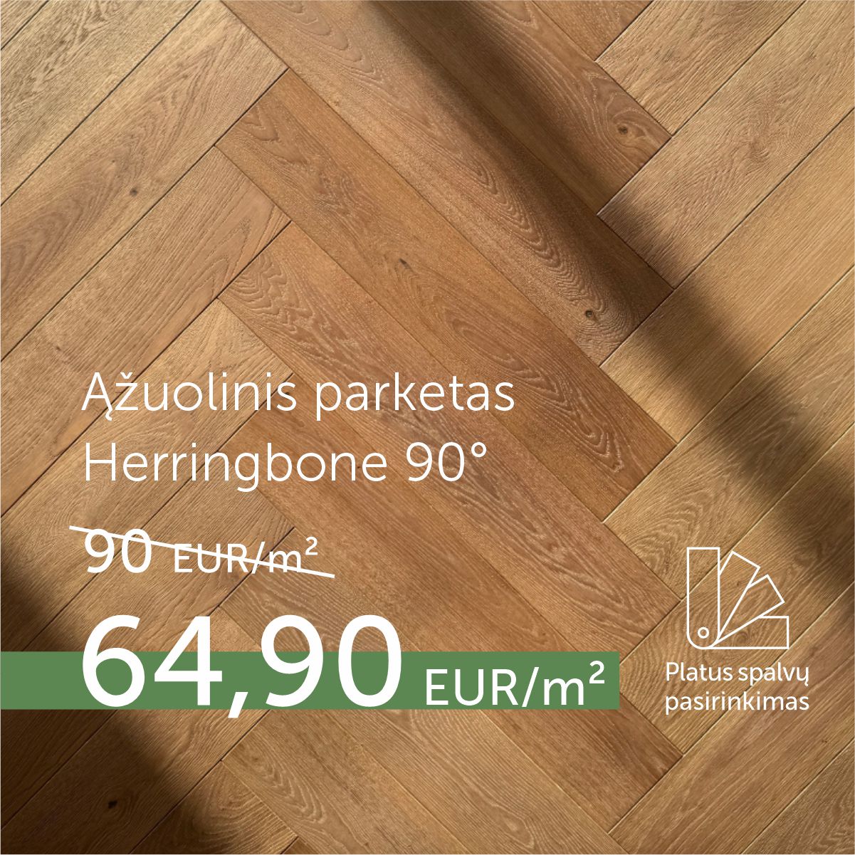 Spalvų pasirinkimas! Herringbone 90° Select parketas